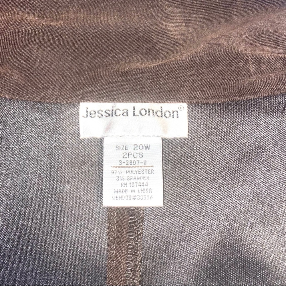 Jessica London Brown Faux Suede Sleeveless Dress & Long Sleeve Jacket Size 20W - Picture 5 of 5